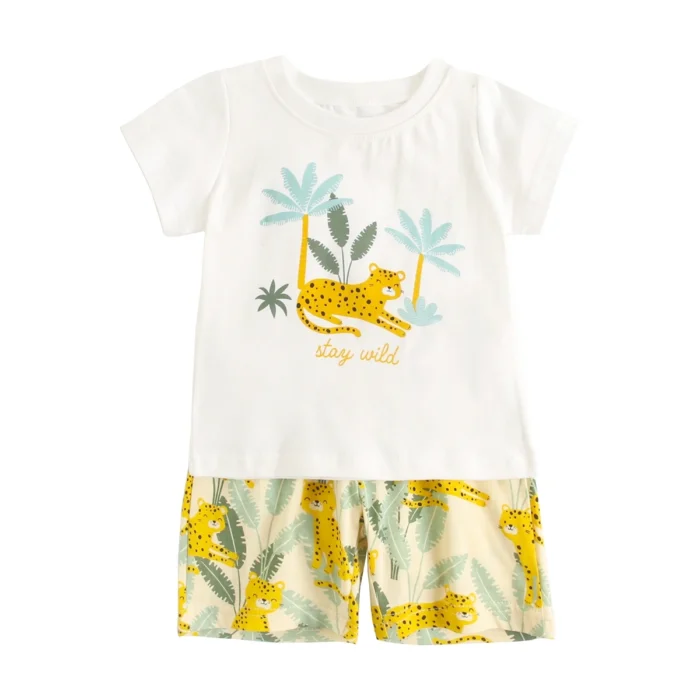 Infants Boys Clothing Sets Cotton Short Sleeve Baby Clothes Animal Kids Fashion 2pcs