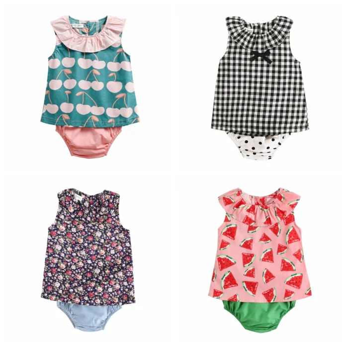 Sanlutoz Cotton Baby Girls Clothing Sets Cute Printing Summer Baby Sets Princess Baby Clothes 2pcs Fashion