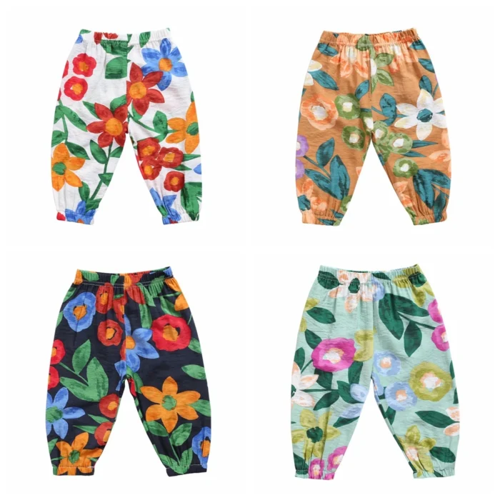 Sanlutoz Flowers Baby Girls Pants Summer Baby Pants Cotton Toddler Infant Long Pants Princess