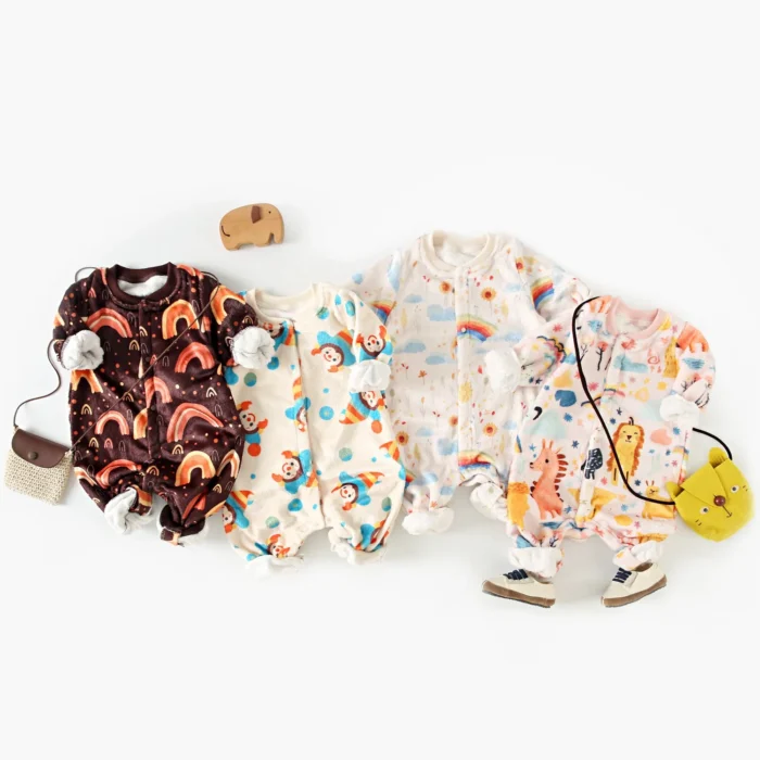 Halloween Winter Long Sleeve Baby Jumpsuits Flannel Warm Toddler Rompers Clothing Unisex Cute