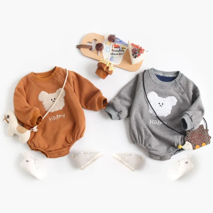 Winter Autumn Unisex Baby Boys Girls Bodysuits Warm Fleece Long Sleeve Toddler Clothing Onesies Cute Animal Casual