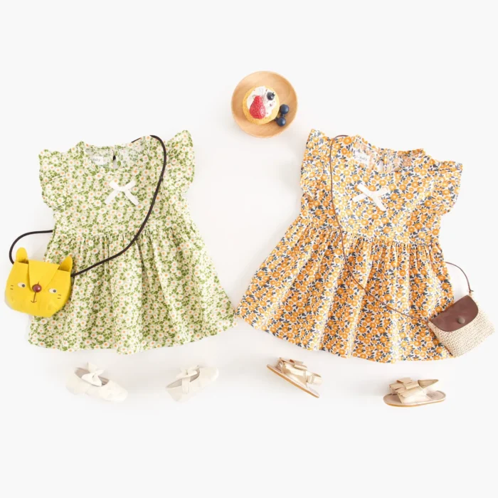 Sanlutoz Baby Girls Dress Summer Floral Princess Kids Girls Dress Clothing Casual