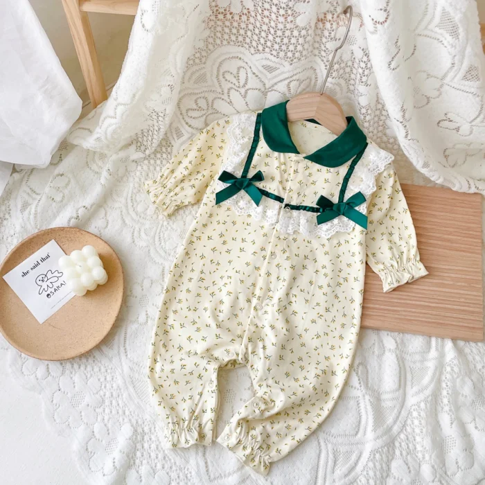 Sanlutoz Floral Baby Girls Clothing Jumpsuits Cute Princess Casual Long Sleeve Spring Toddler Rompers