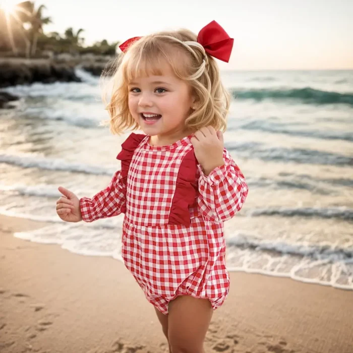 Sanlutoz Long Sleeve Princess Baby Girls Clothing Autumn Infants Bodysuits Plaid