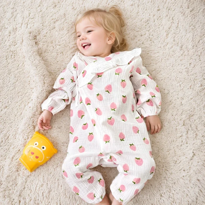 Sanlutoz Long Sleeve Autumn Baby Girls Rompers Cute Toddler Girls Clothing Jumpsuits