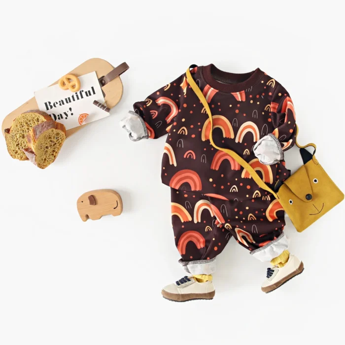 Halloween Long Sleeve Tops + Pants Baby Little Kids Clothing Sets Moon 2Pcs