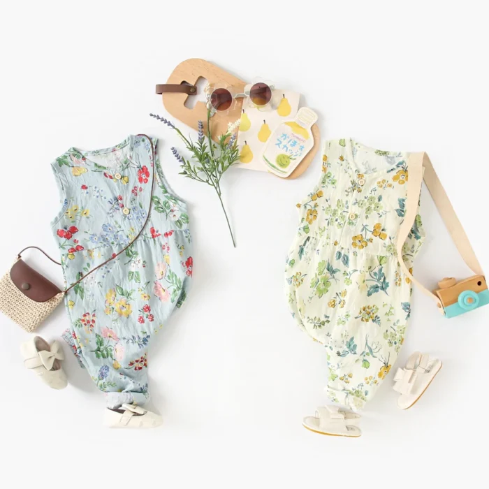 Floral Baby Girls Rompers Sleeveless Summer Toddler Jumpsuits Clothing Casual