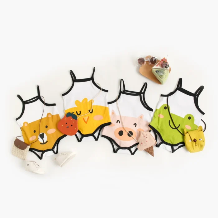 Cute Cotton Summer Infants Boys Girls Bodysuits Sleeveless Baby Clothing Onesies Casual Cute