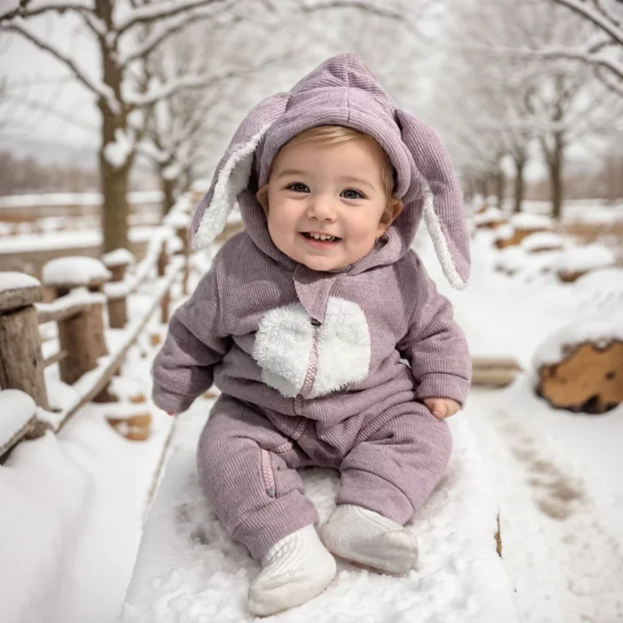 Warm Winter Infants Rompers Toddler Kids Jumpsuits Clothing Cute Hooded