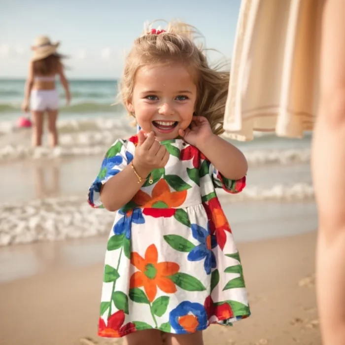 Baby Girls Dresses Summer Princess Cotton Dress Flower Short Sleeve