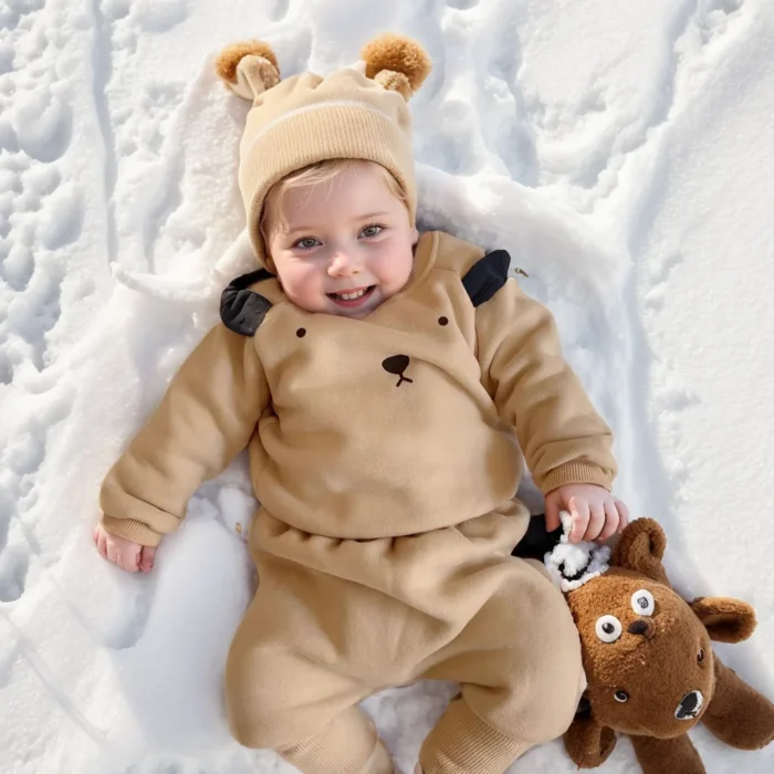 Warm Winter Baby Clothing Sets Cotton Long Sleeve Tops + Long Pants 2pcs Fashion Cute Animal