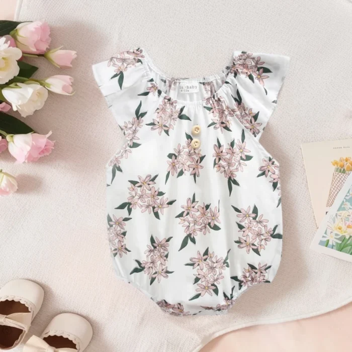 Sanlutoz Summer Baby Girls Bodysuits Floral Clothing Fashion Cotton Onesies for Infants