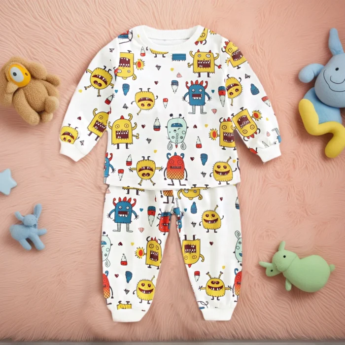 Halloween Baby Little Kids Clothing Sets Long Sleeve Tops + Long Pants 2Pcs Monsters Printing