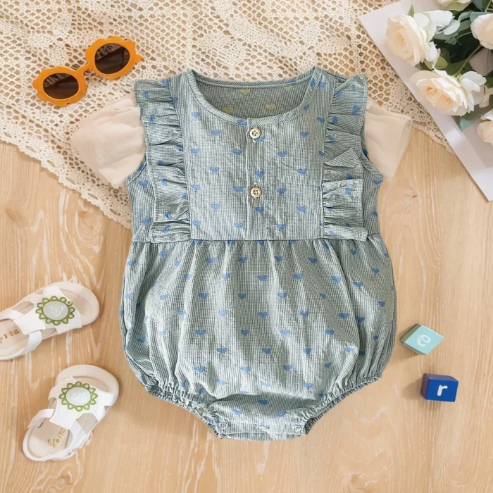 Sanlutoz Toddler Girls Bodysuits Sleeveless Sweet Cute Cotton Princess Summer