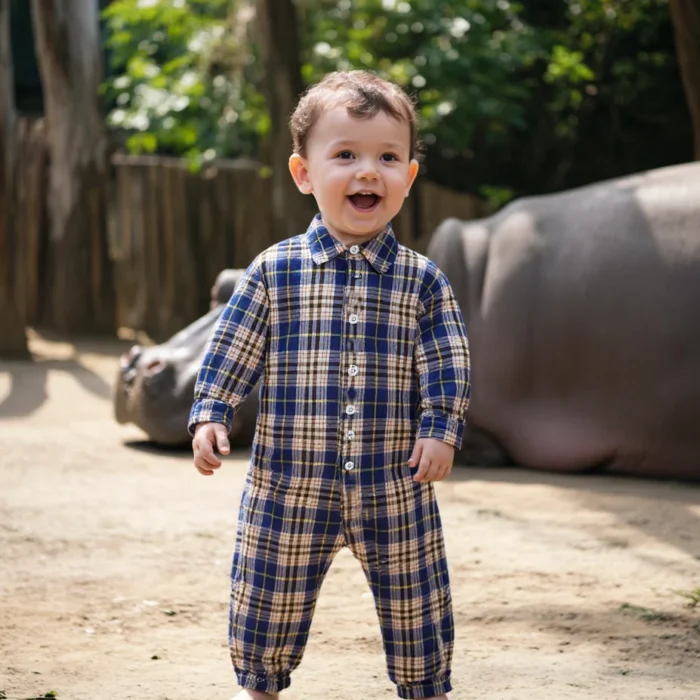 Sanlutoz Fashion Plaid Jumpsuits Long Sleeves Newborn Baby Clothing Cotton Infant Rompers