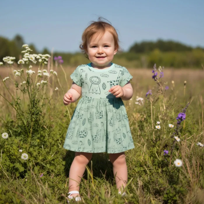 Sanlutoz Lovely Animal Summer Baby Dress Holiday Short Sleeve Princess Kids Girls Clothing