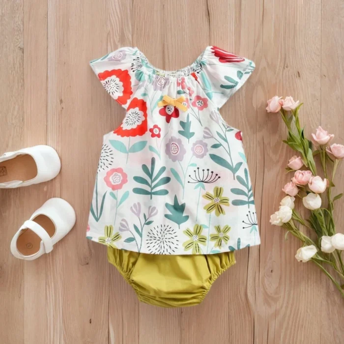 Sanlutoz Newborn Baby Girl Clothing Set Cotton Summer Infants Clothes Flower Infant Baby Set
